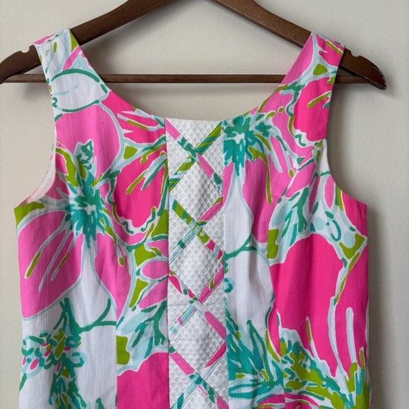 Lilly Pulitzer Cathy Sleeveless Dress Sz 0 Flamingo Pink Don't Give a Cluck - Picture 3 of 9